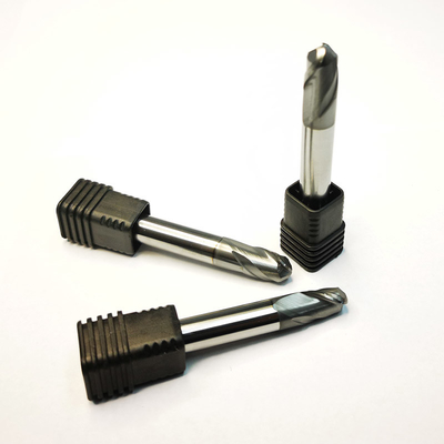 Vonfram rắn cacbua 2 ống D10R5 Máy phay cuối mũi bi Hrc65 Sx