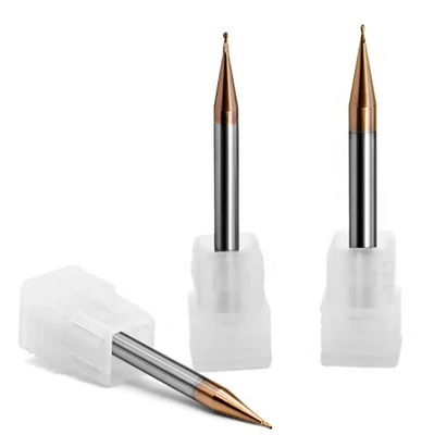 Hrc60 Micro End Mills Hai ống Máy xay cuối mũi bi 0,1mm